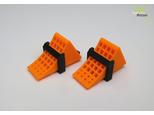 1:14 Hemmschuhe leuchtorange mit Halter schwarz 2Stück