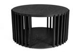 Schwarzer Holz-Couchtisch rund