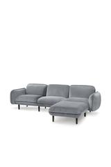 Graues skandinavisches Modulsofa BEAN mit Pouf - bequemes Designersofa für Wohnzimmer, wartezimmer und Empfangsbereiche