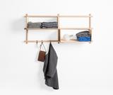Wandregal schmal Holz mit Haken