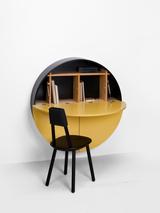 Wandsekretär design schwarz-gelb
