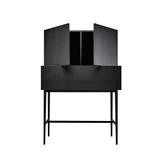 Highboard-Kommode Massivholz schwarz minimalistisches Design