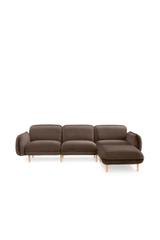3-Sitzer Modulsofa BEAN in braun im eleganten skandinavischen Design für Loungebereich, Büro und Wohnzimmer