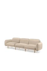 Modernes 3-Sitzer Loungesofa BEAN in hellbeige für Wohnzimmer, Loungebereich und Wartezimmer