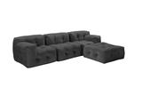 Modularer Sofahocker in dunkelgrau - Pouf NOT-A-SOFA mit Polsterung im skandinavischen Design für Wohnzimmer, Büro-Lounge und Sitzecke