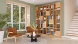 Geräumiges und stilvolles XXL Bücherregal GRID im Skandi-Look