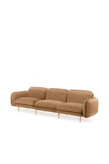 Bequemes skandinavisches 3er-Sofa BEAN mit modernem Design in senfgelb