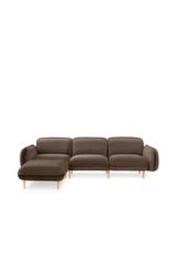 Modulares Designersofa BEAN mit Pouf in braun im skandinavischen Stil
