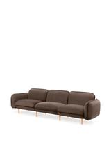 Modernes 3-Sitzer Loungesofa BEAN in braun für Wohnzimmer, Loungebereich und Wartezimmer