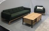 Sofa 3er-Couch in grün mit Holzfüßen online kaufen