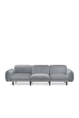 3er Designersofa BEAN in grau mit modularem Aufbau