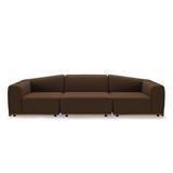 3er-Sofa Wohnzimmer dunkelbraun