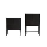 Minimalistische Kommode für Esszimmer aus Massivholz in schwarz