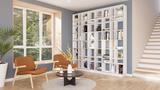 Stilvolles Weisses Bücherregal im Skandi-Look - perfekt für jedes Wohnzimmer