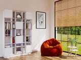 Bücherregal Weiß Massivholz mit Schränken