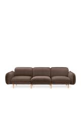 3er Designersofa BEAN in braun mit modularem Aufbau