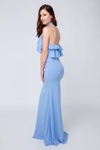 Neckholder Kleid mit Volants