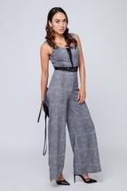 Jumpsuit mit Spitze und weitem Bein