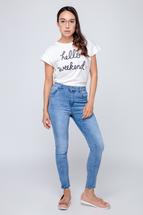 Enge Jeans mit hoher Taille und Reißverschluss