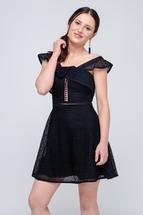 Cocktail Kleid mit Lochmuster und Tellerrock