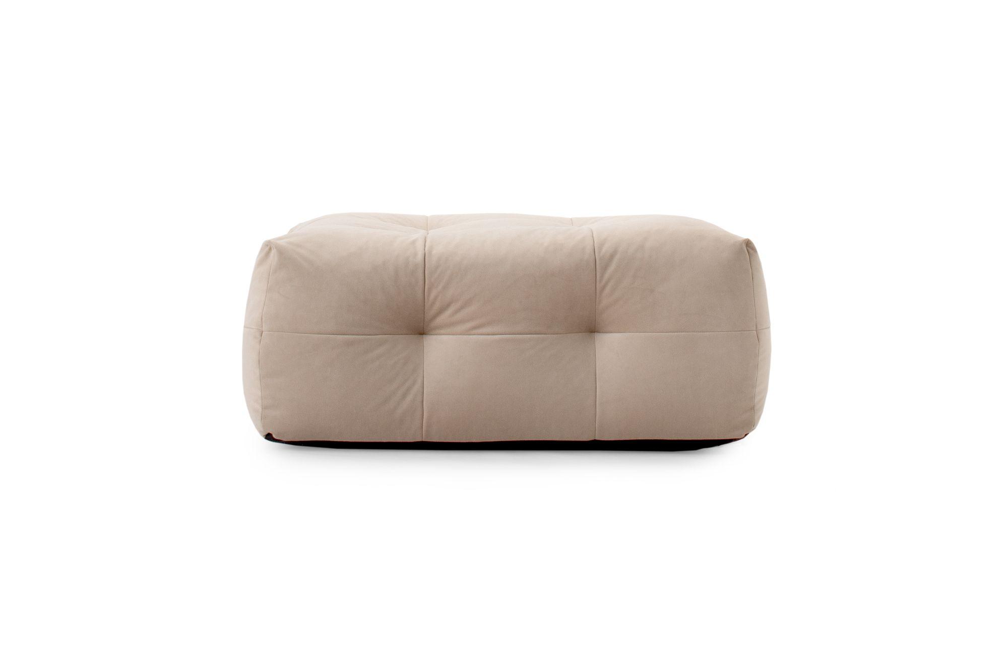 Beiger Pouf NOT-A-SOFA im skandinavischen Stil mit modernem Design - Ablage für Füße und Beine