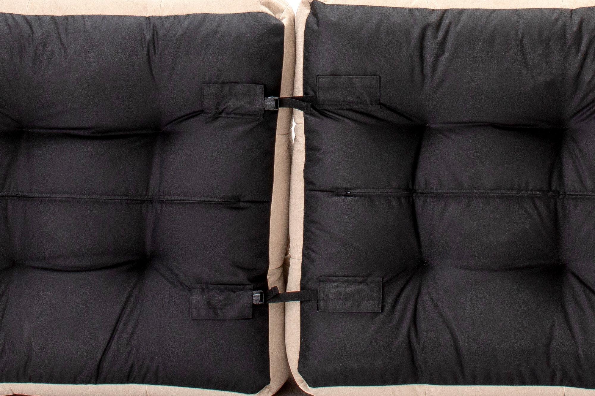 Moderner Pouf NOT-A-SOFA mit Polsterung für Füße und Beine - Eleganter Sofahocker und Ablagemöglichkeit für Füße und Beine in dunklem grau