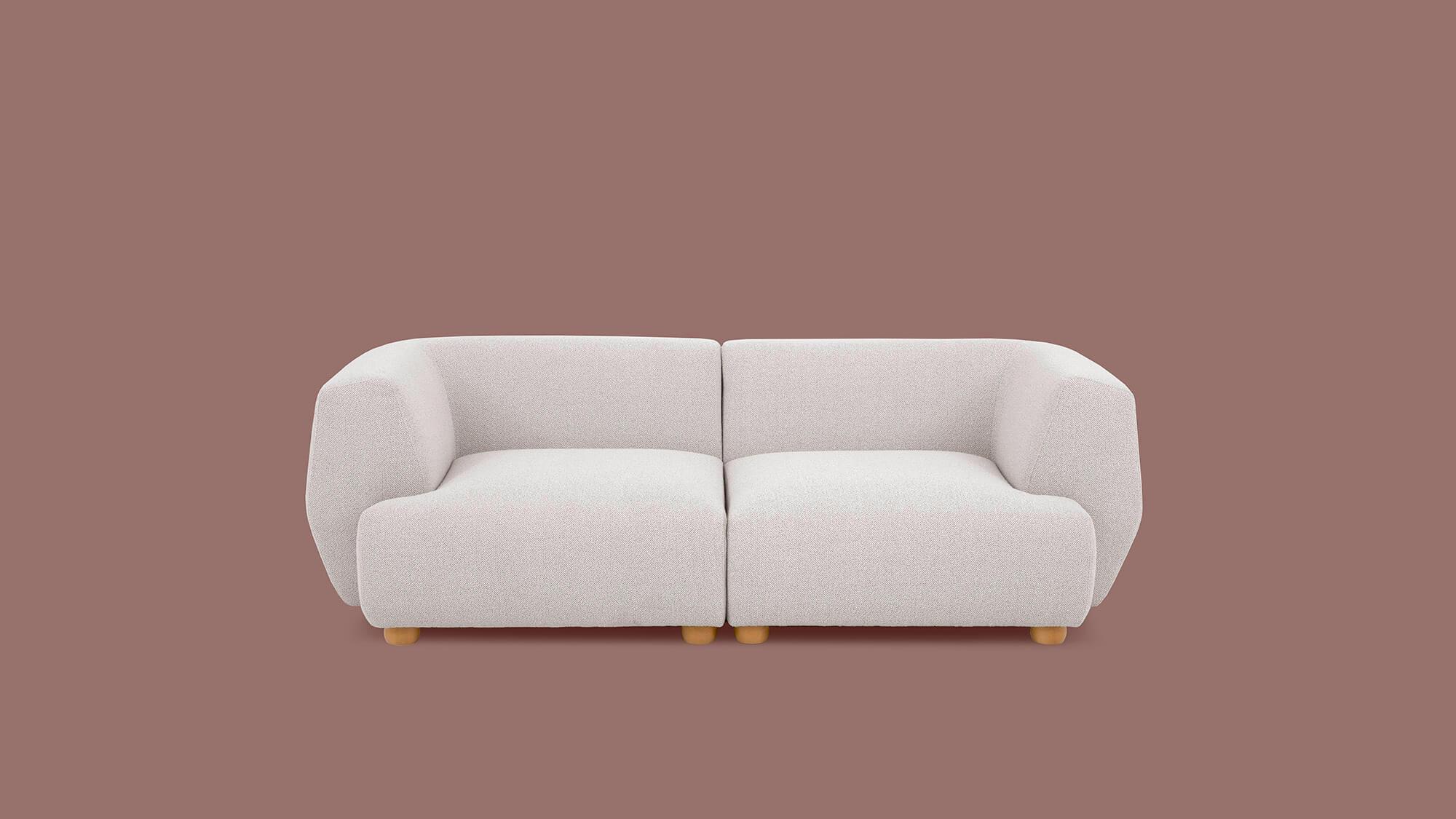 2er-Sofa rund weiß skandinavisches Design