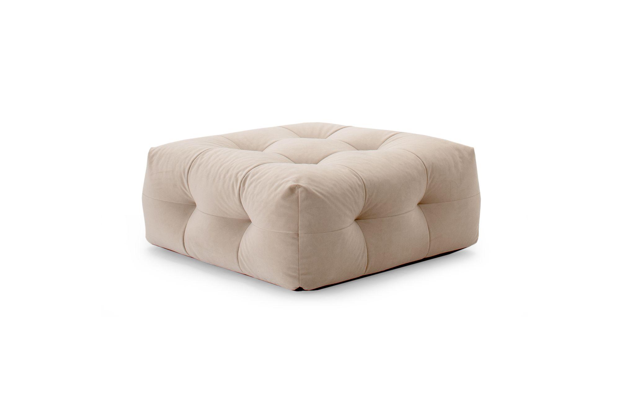 Skandinavisch designter Sofa Pouf NOT-A-SOFA in beige - Modularer Sofahocker für Loungebereich, Sitzecke und Wohnzimmer