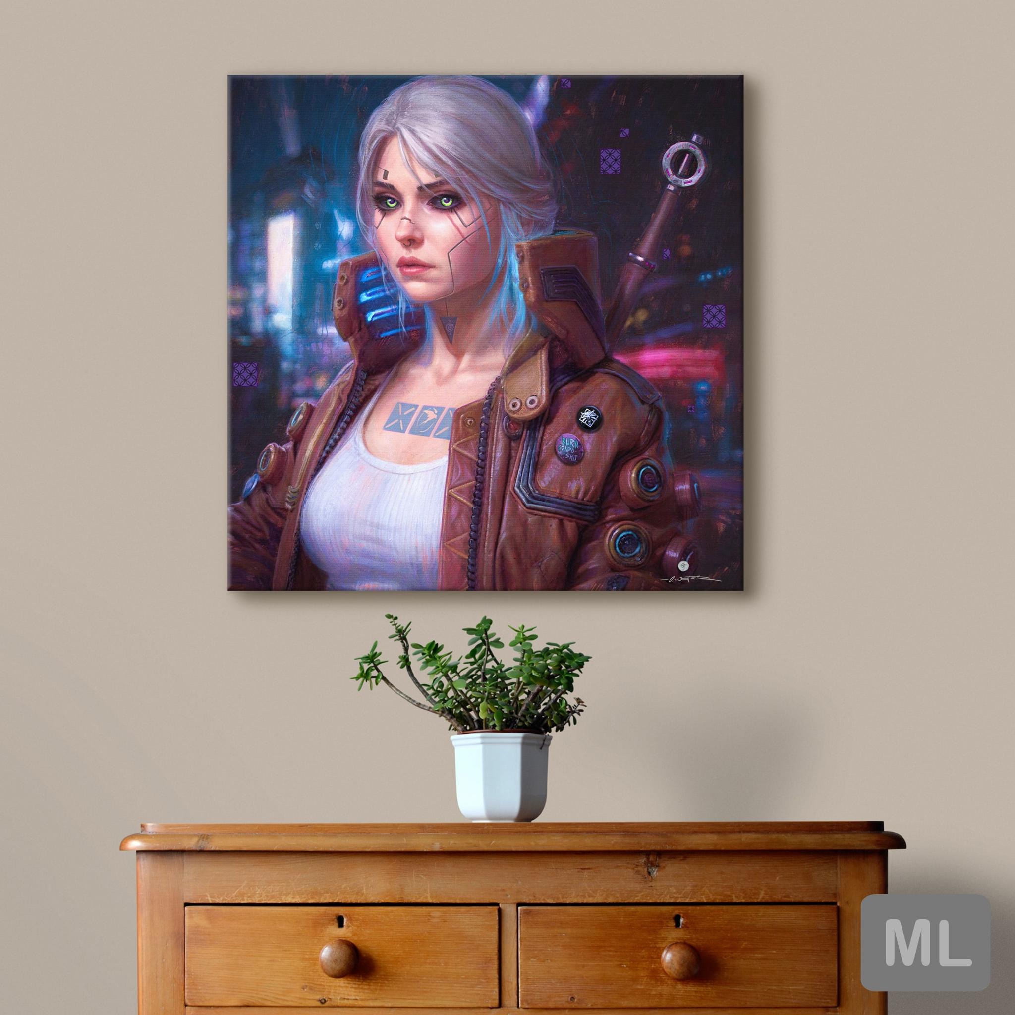 Cyber Ciri Square Canvas Print