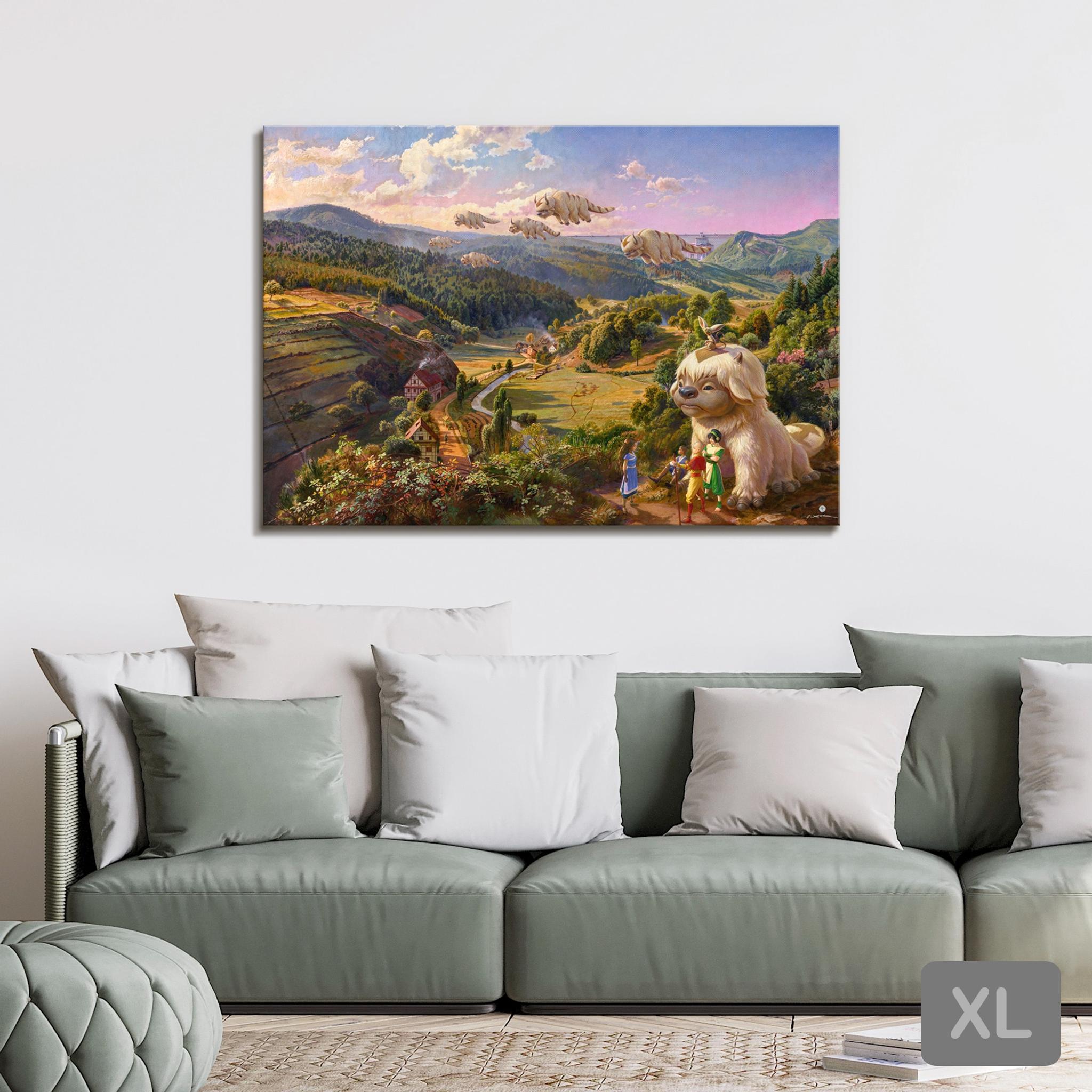 Flying Bison over Black Forest - Leinwandbild