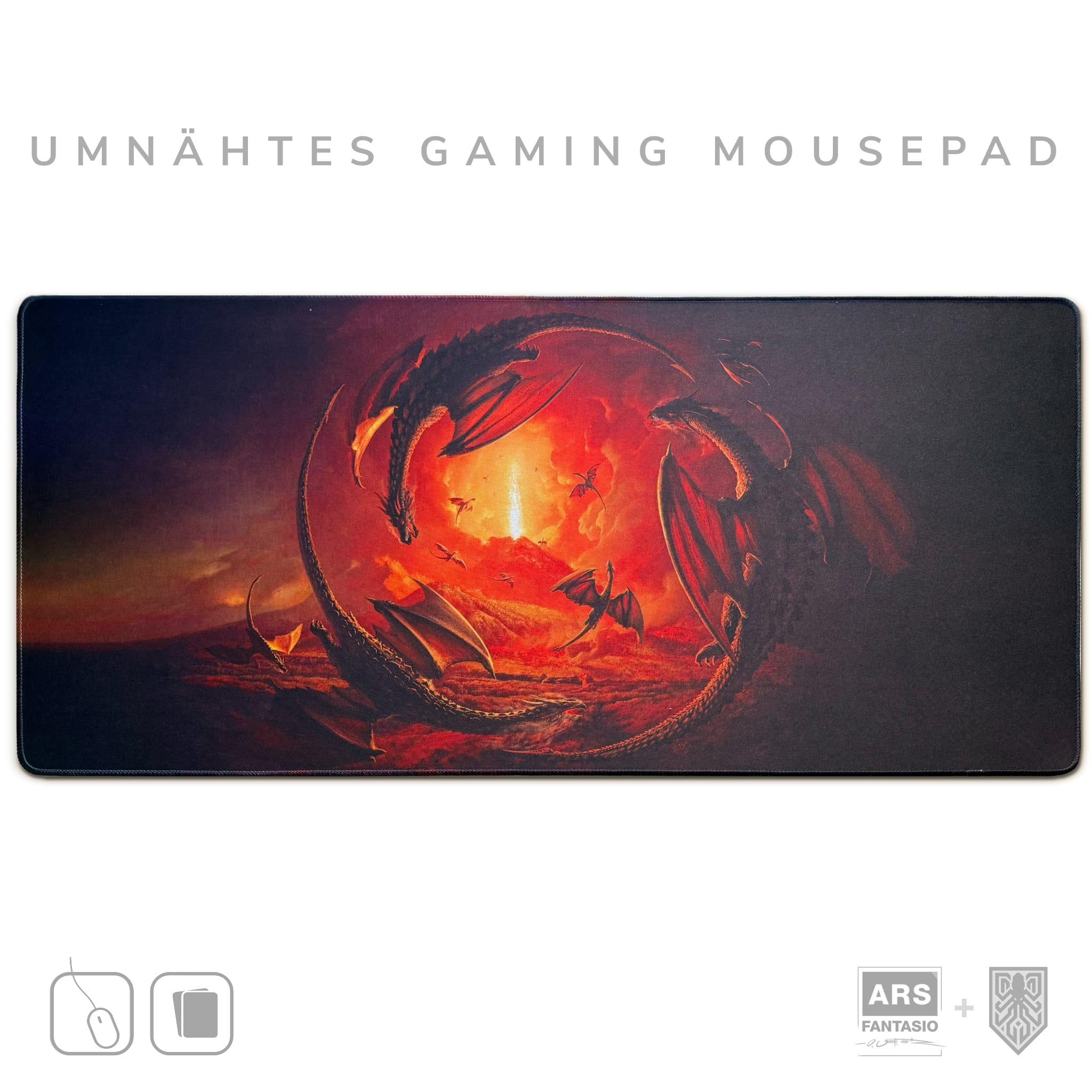 Drachen am Vesuv - Gaming Mousepad