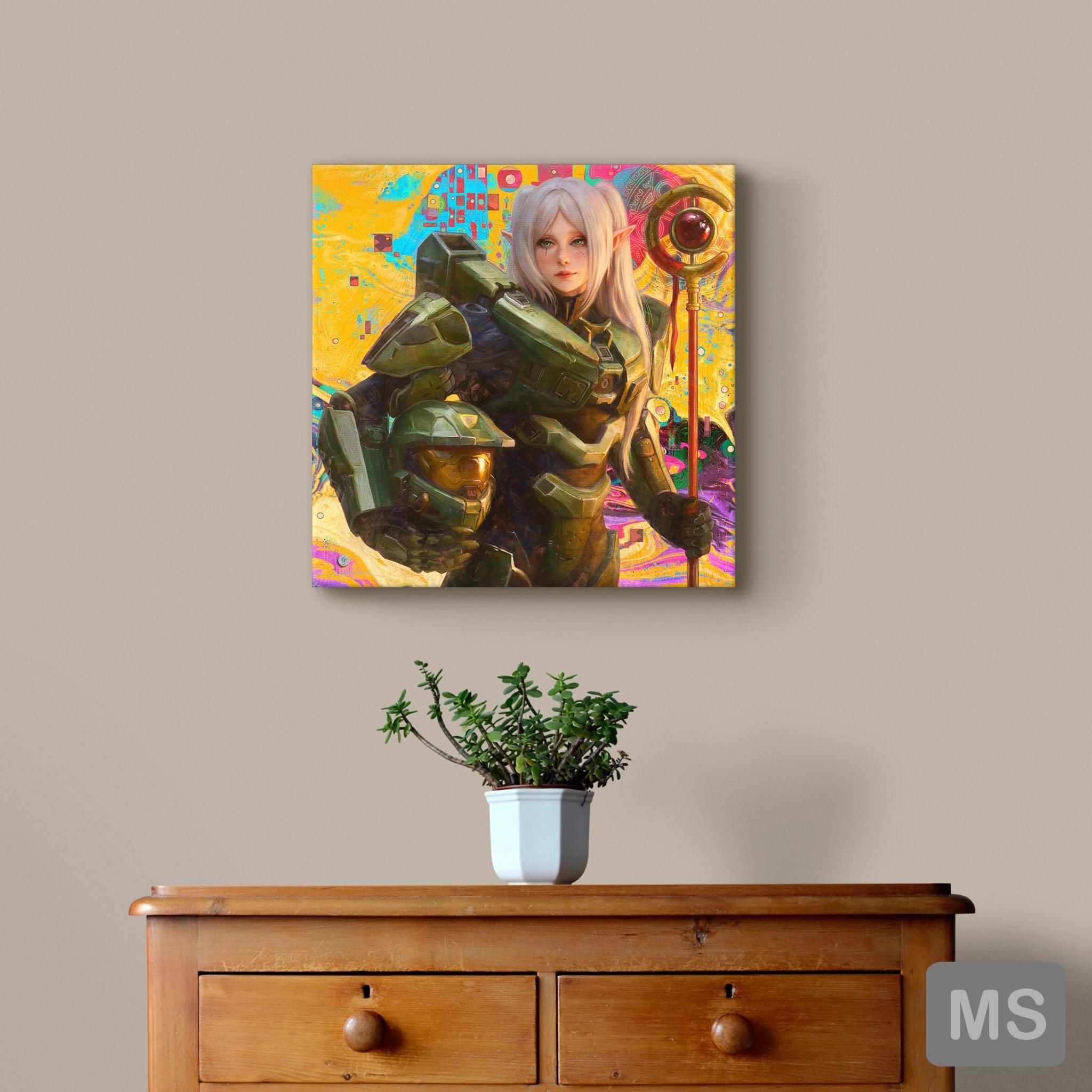 Halo Frieren Square Canvas Print