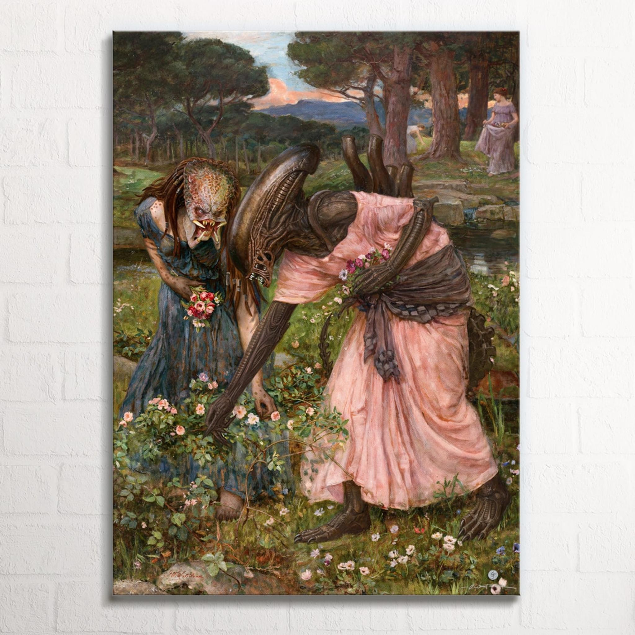 Xeno & Predi Picking Flowers -  Leinwandbild