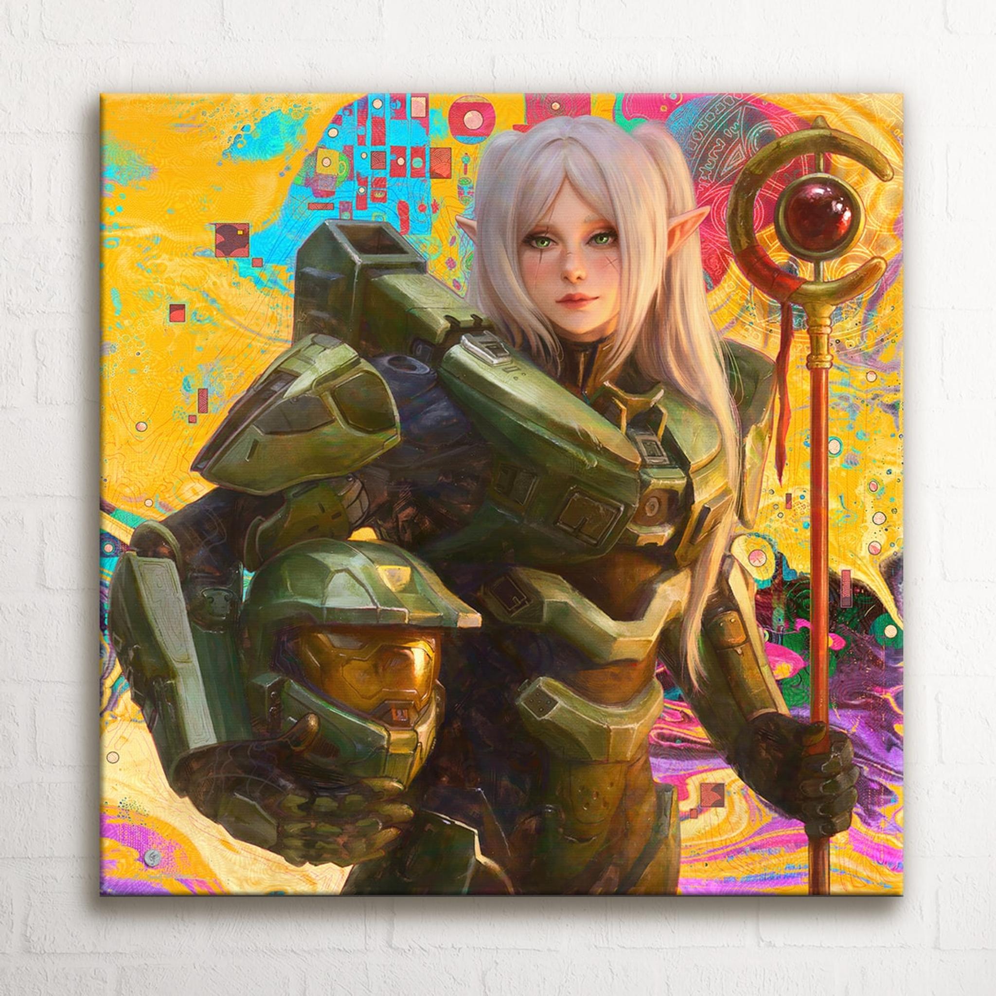 Halo Frieren Square Canvas Print