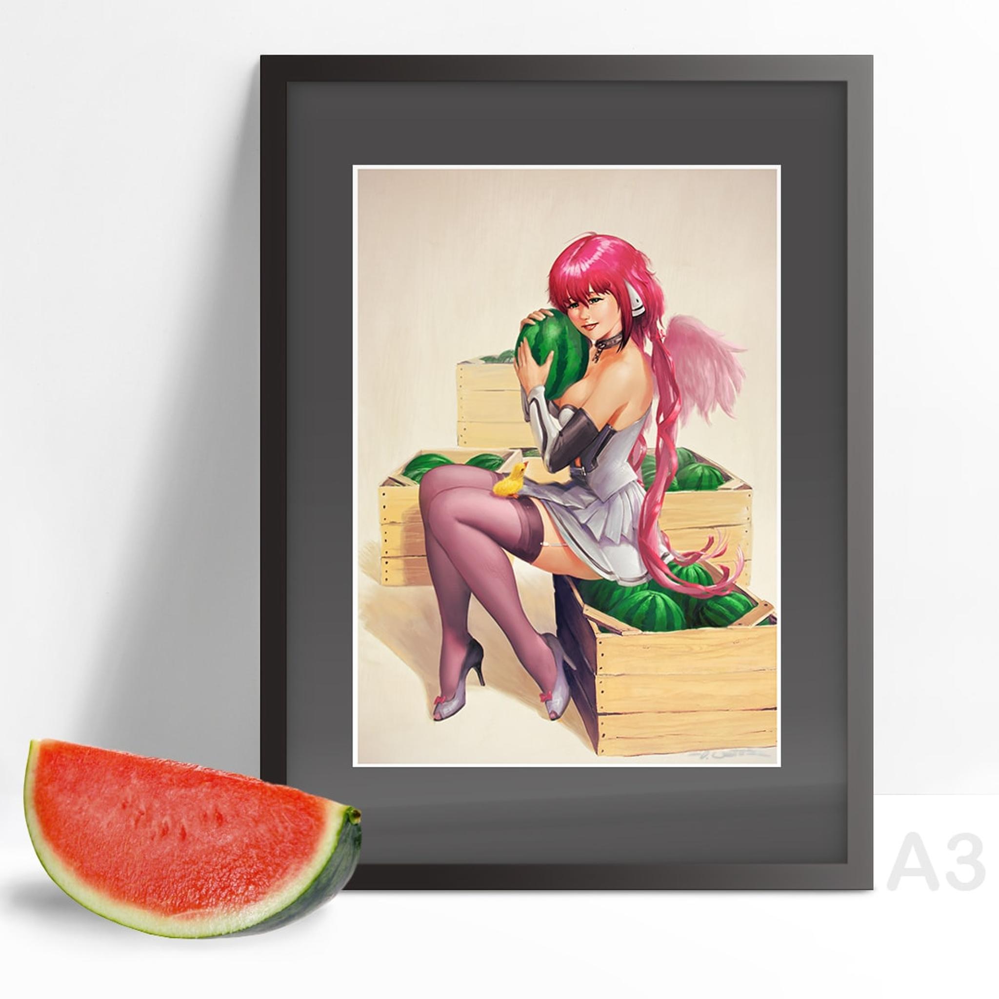 Melon Love A3 gerahmt