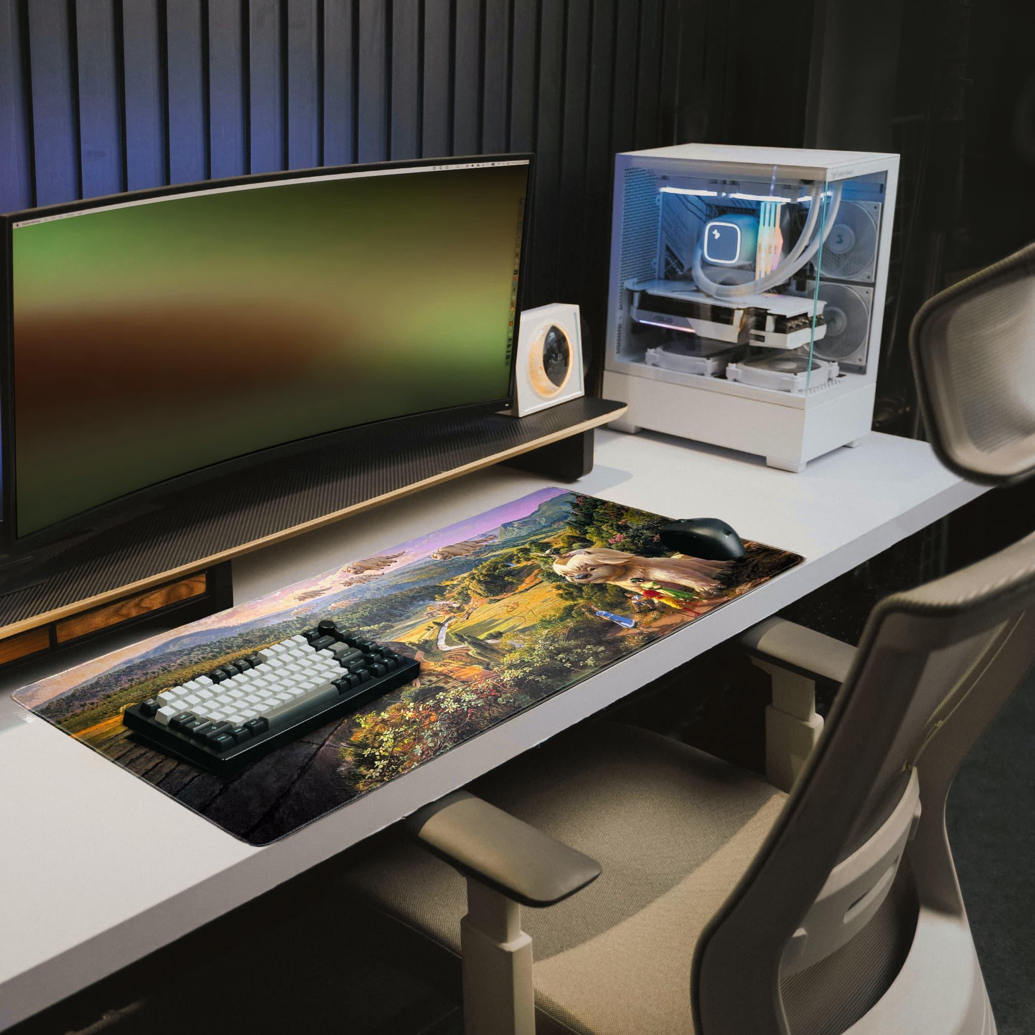 Flying Bisons over Black Forest - Gaming Mousepad