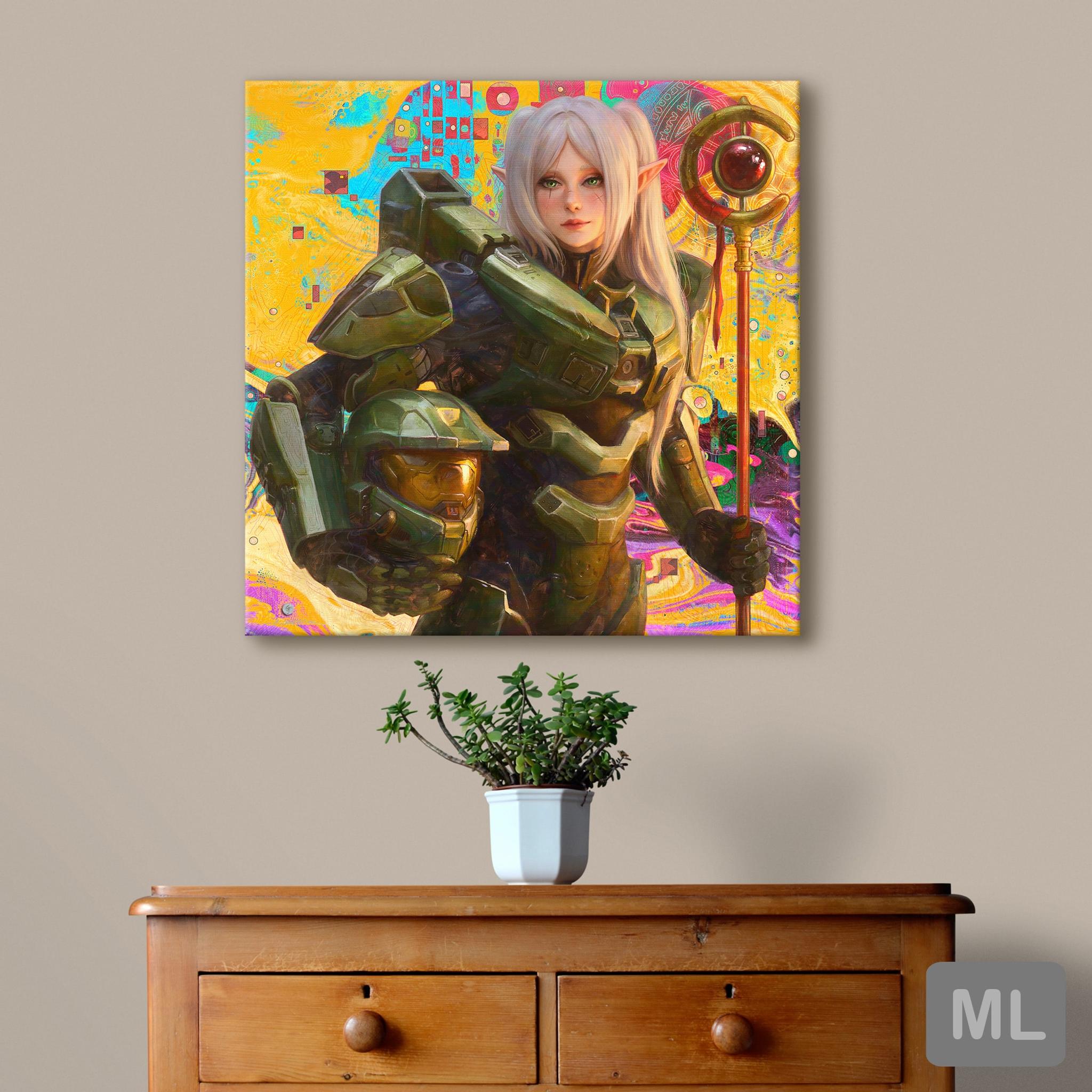 Halo Frieren Square Canvas Print
