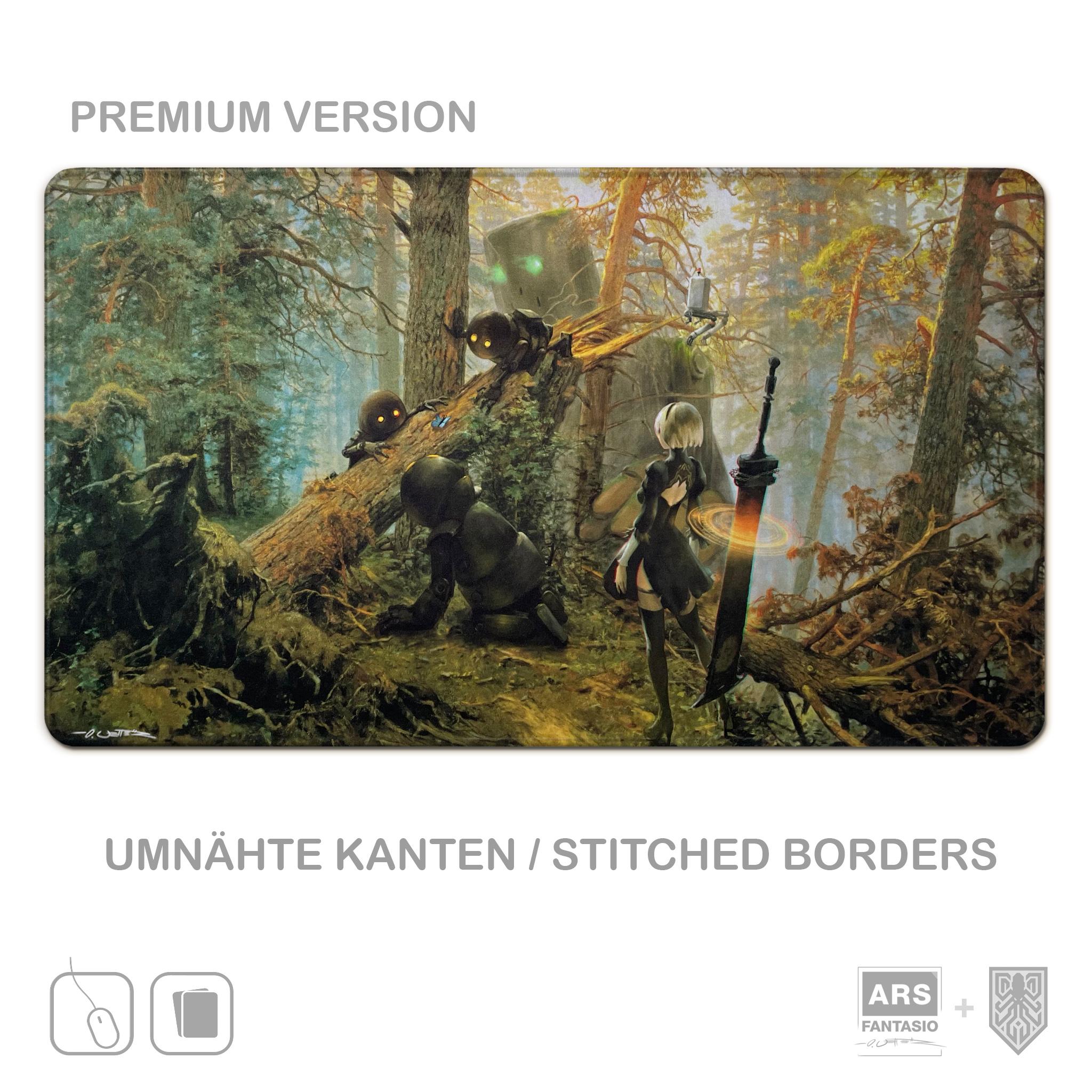 Robots playing in the Pine Forest - TCG Playmat