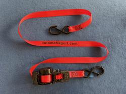 4er Set Automatikspanngurt selbstspannend 300/600 kg, 25 mm Breite, 3 m Länge mit S-Haken mit Sicherung PVC beschichtet