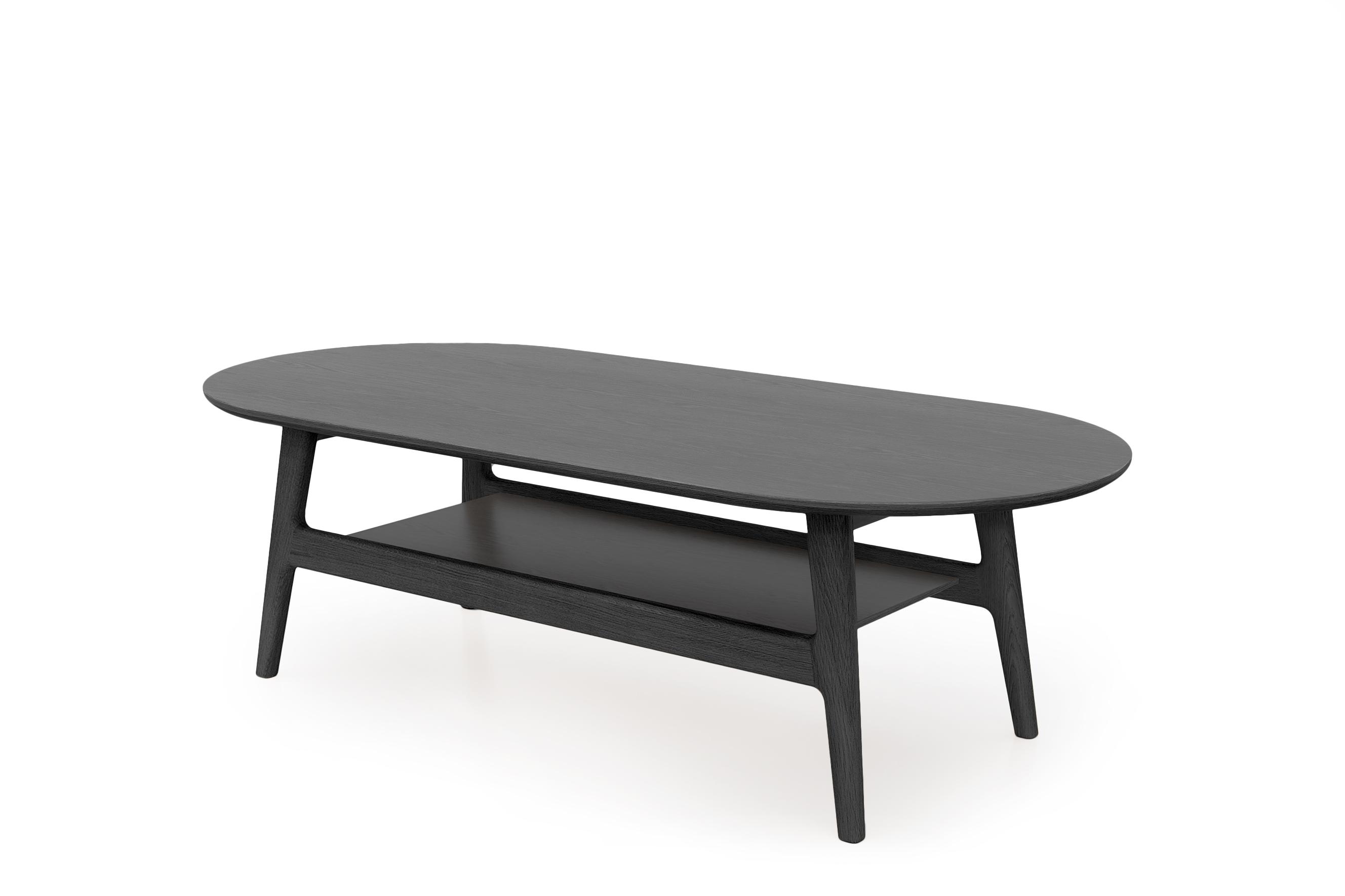 Couchtisch schwarz im Retro-Look