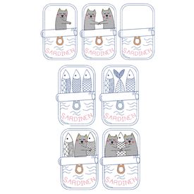 Stickdatei Sardinendose 20x30 | 20 x 30 cm Stickrahmen | Artikelnummer: 7682-1425-6877