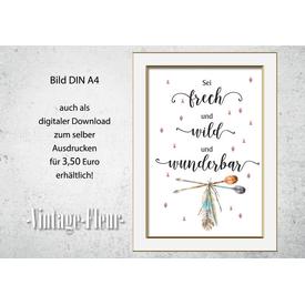 Kinderzimmer Wandbild A4 / A3, Sei frech  |  | Artikelnummer: 117732619