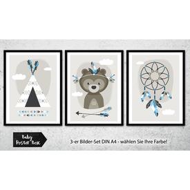 3-er Set Poster Bilder Kinderzimmer Bear A4 / A3  |  | Artikelnummer: 122746679
