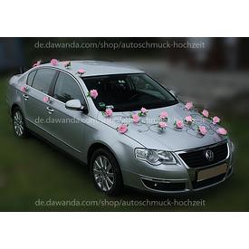 Blumenschmuck Weiss Hochzeitsauto Schwarz Pink  |  | Artikelnummer: 95791239