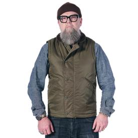 Deck Vest | Twill Aviator Military | Size Large | Sample Sale | Artikelnummer: 5032-7263-2201