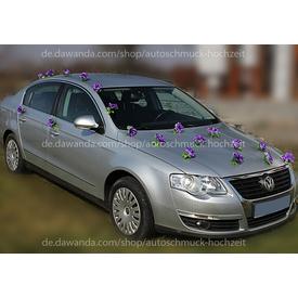 Violett Rosen Deko Auto Hochzeit Saugnäpfen  |  | Artikelnummer: 93241379