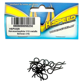 H-Speed KAROSSERIESPLINTE 1/10 METALLIC SCHWARZ (10)  |  | Artikelnummer: HSPX025