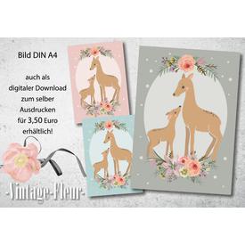 Kinderzimmer Wandbild, Poster A4 / A3, Reh  |  | Artikelnummer: 120394535
