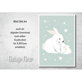 Kinderzimmer Wandbild, Poster A4/A3, Hase  |  | Artikelnummer: 119140059