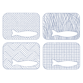 Quilties Fische -Untersetzer | 13 x 18 cm Stickrahmen | Artikelnummer: 5857-1541-0418